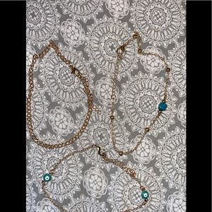 Gold chain bracelet set of 3